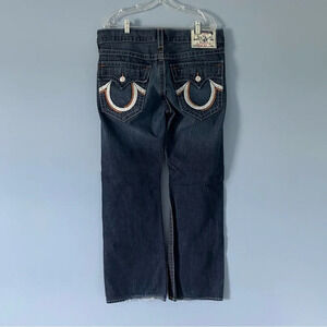 True Religion Boot Cut Logo back pocket blue Jeans 18256